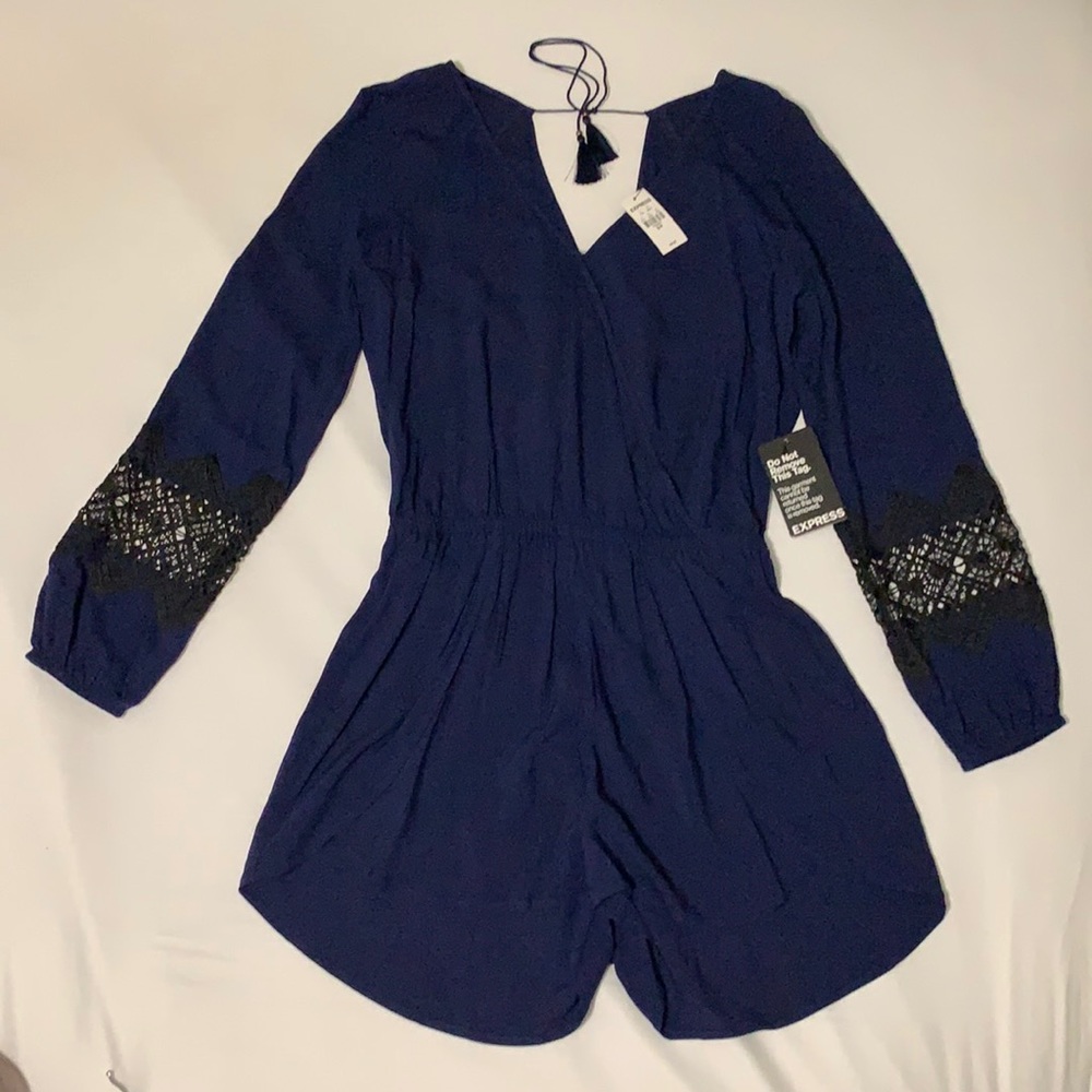 Express navy blue romper